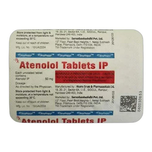 Atenolol 50mg Tablets IP